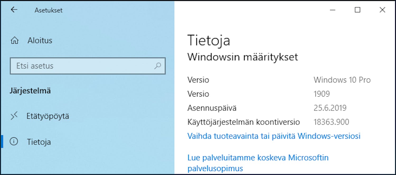 Vaihe 3: Tarkista Windows-versio